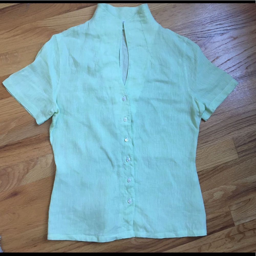 Naracamicie light green linen blouse - Picture 6 of 12